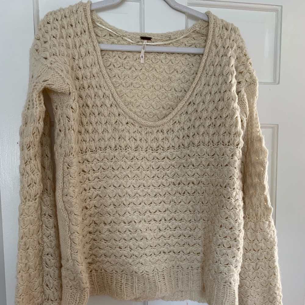 Free People Cream Sweater